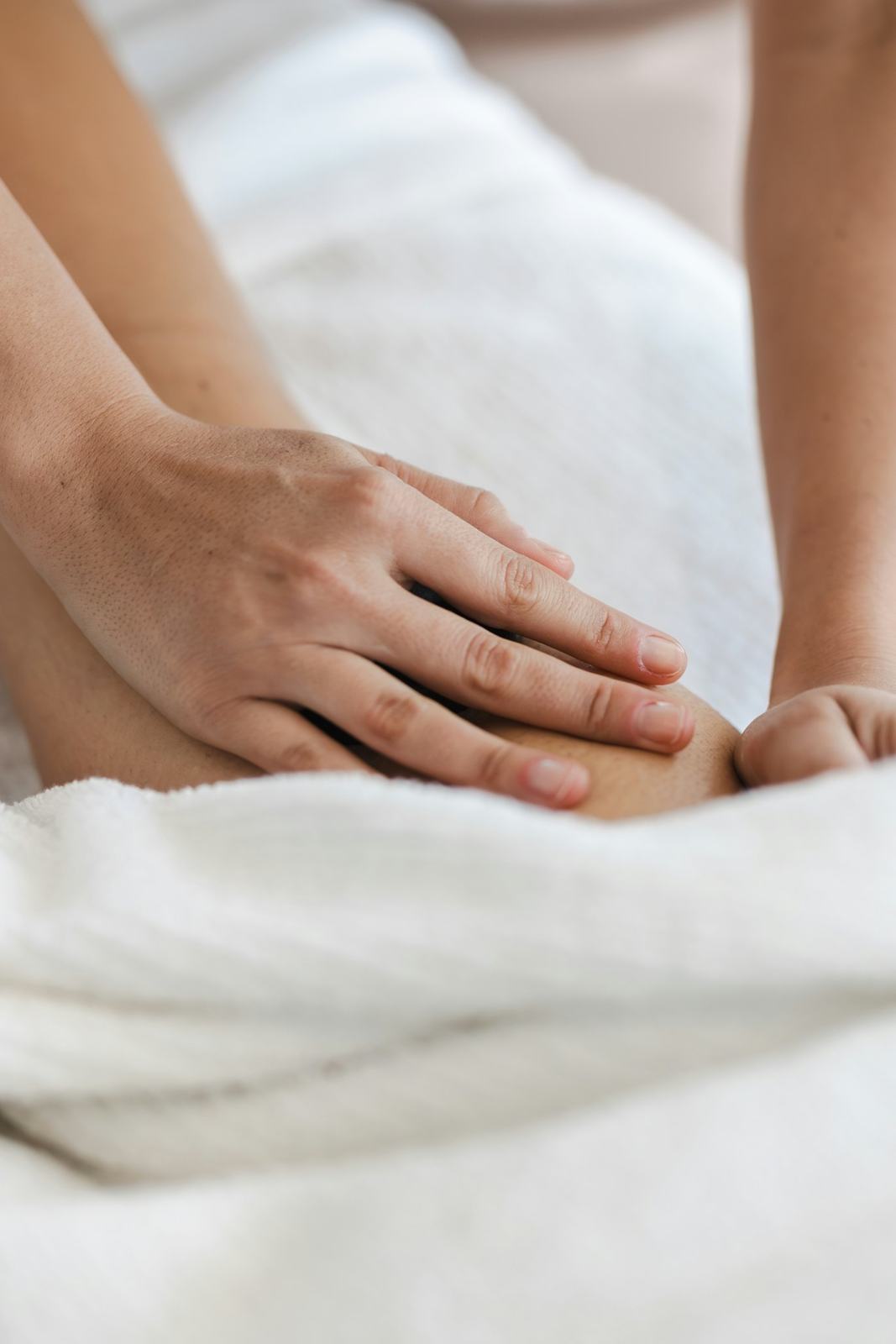Massage with a soft white towel